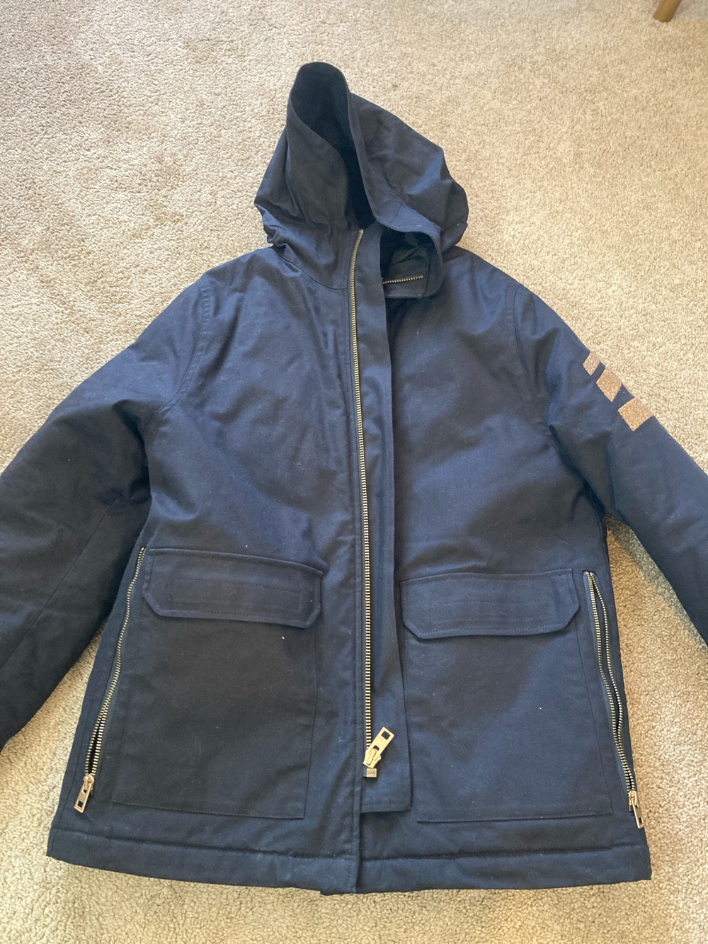 Zadig & Voltaire Dark Navy Hooded Field Coat